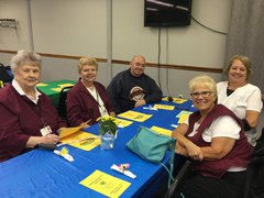 A group of volunteers at the volunteer appreciation luncheon.