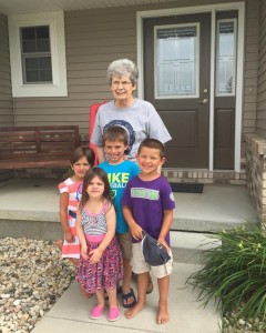 Mary Landrus with her grandchildren