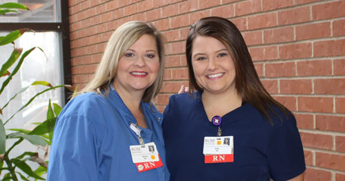 Two generations of OSF nurses side by side