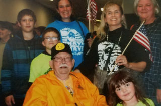 James Purl and family after the Honor Flight