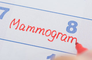 calendar showing mammography appointment
