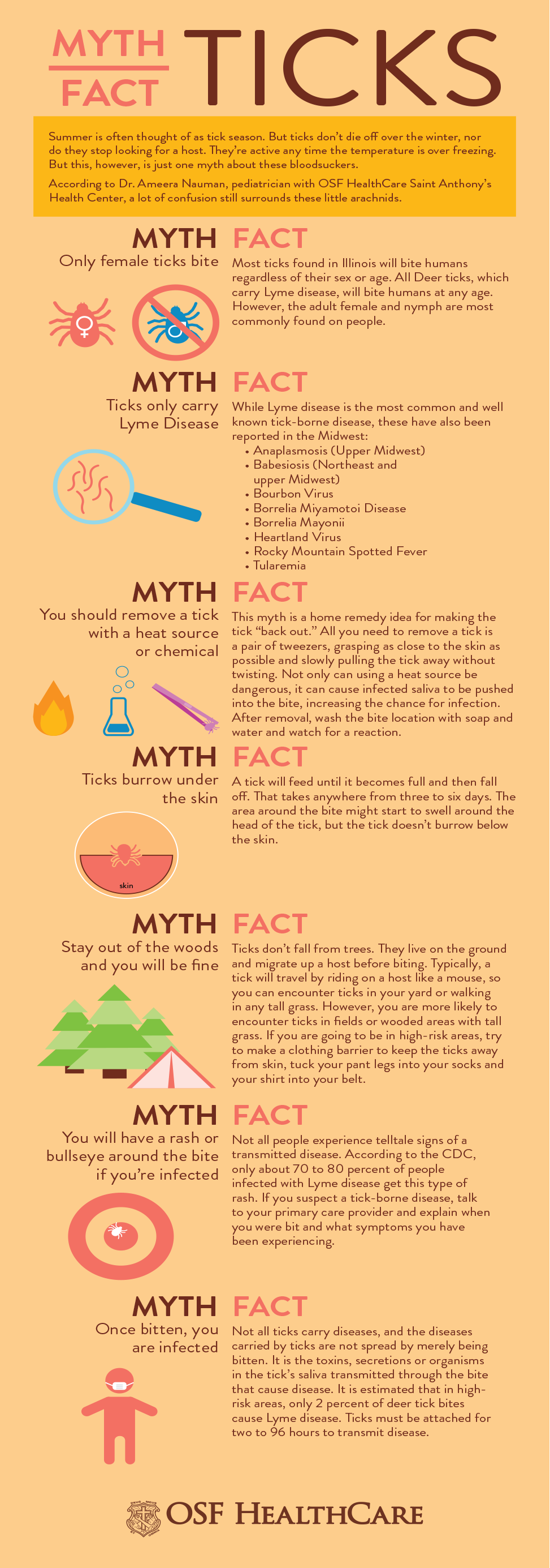 Tick Myths Infographic