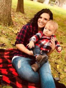 Karen Bullock and her son.