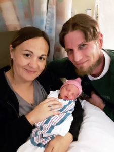 Danielle Turner, baby Danica, and Shane Patton. 