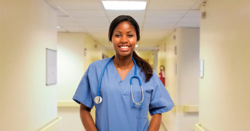 African-American female nurse in an OSF HealthCare magnet hospital