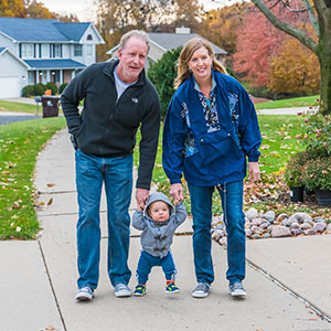 Rick and Angela Farnan along with their son, Blaze taking a stroll in their neighborhood. 