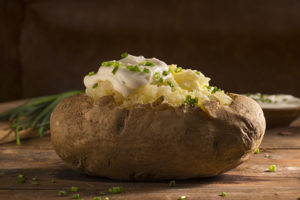Baked potato with Greek yogurt and chives