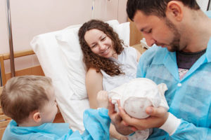 family with newborn at OSF HealthCare St. Joseph Medical Center