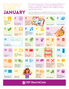 Dry January calendar 