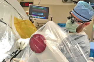 ROSA Robot in use during neurosurgery