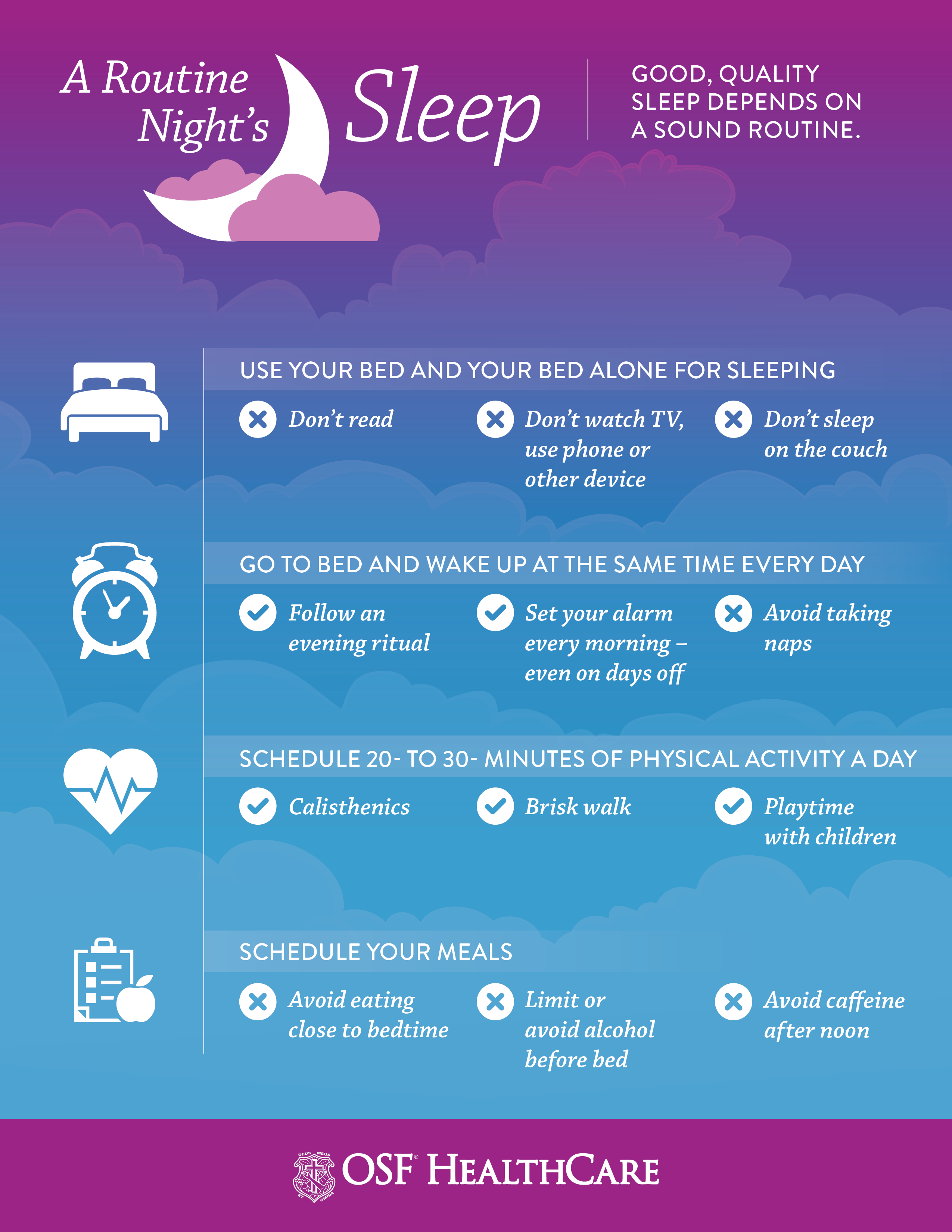 Four steps to help you sleep better | OSF HealthCare