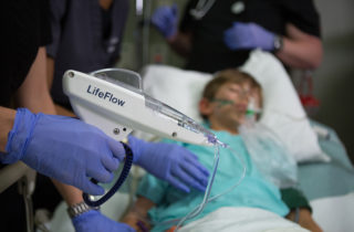 LifeFlow fluid delivery system in use with pediatric patient