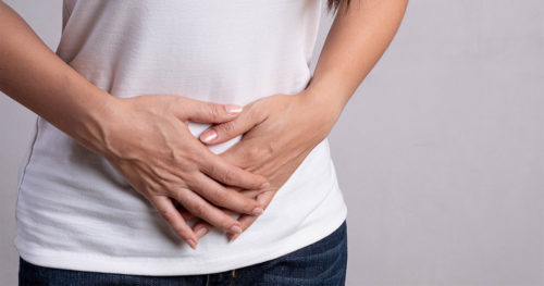 Women experiencing pain from a UTI