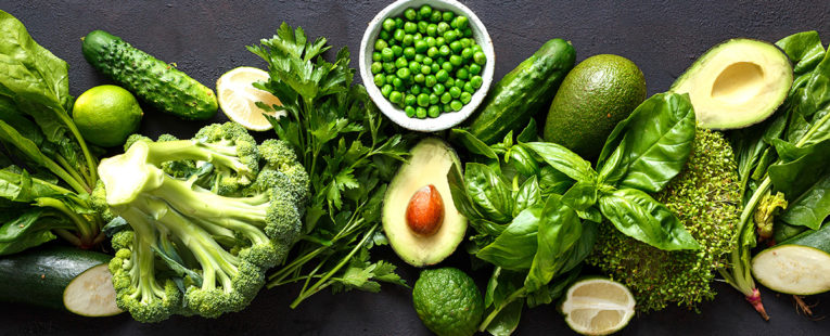 Fresh leafy green vegetables.