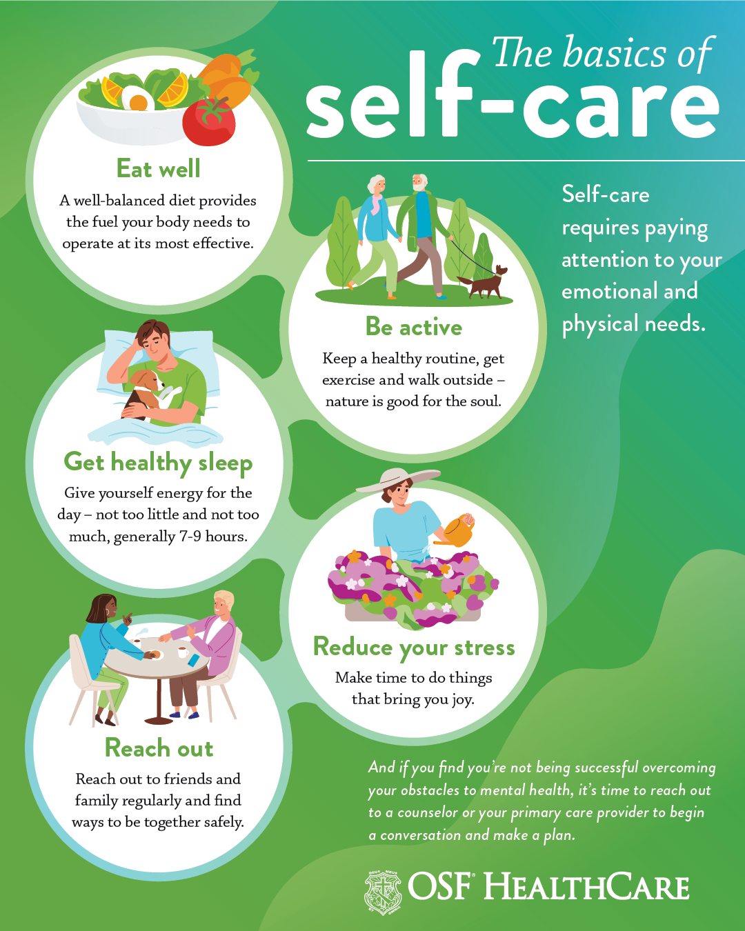 Physical health: Taking care of your body helps care for your mind