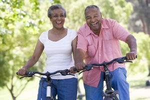 Senior Couple on Bikes