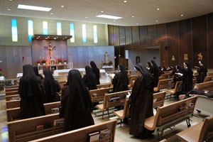 Sisters Praying During Mass
