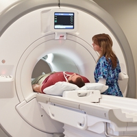 Patient receiving MRI scan