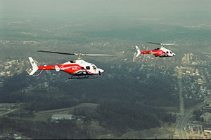Pair of OSF Life Flight helicopters in 2014 