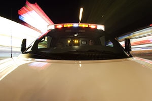 EMS ambulance at night