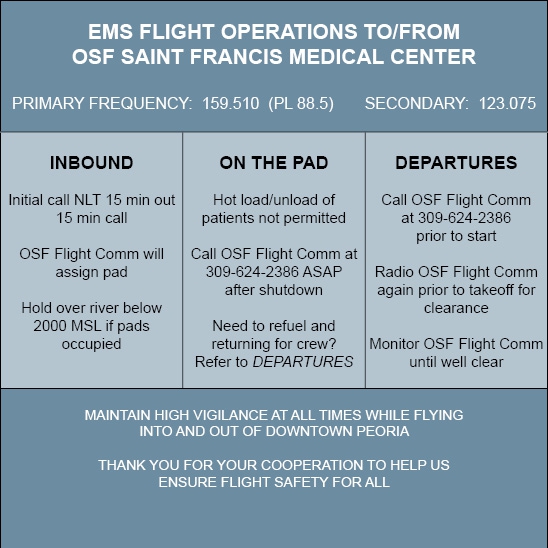 OSF Life Flight Notes