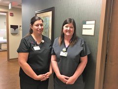 Photo of: Lori Hemby and Kathy Ernst, Mammography Technicians at OSF Medical Group in Ottawa, were instrumental in the ACR accreditation for Mammography. Not pictured: Becky Boulden