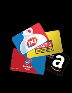 All presenting donors will receive a voucher to redeem for a $10 gift card to Amazon.com, Casey’s General Store, Dairy Queen or Domino’s.