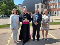 OSF Saint Clare Leadership and the Most Reverend Bishop Louis Tylka