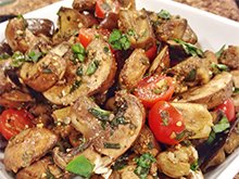 Eggplant Salad with Mushrooms and Fresh Herbs