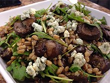 Farro Salad with Rosemary, Mushrooms and Blue Cheese